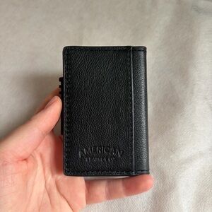 Black Leather Pop Wallet